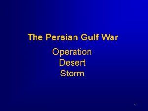 The Persian Gulf War Operation Desert Storm 1