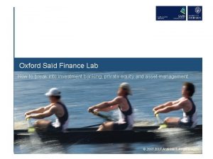 Finance lab oxford