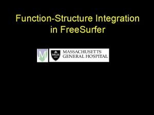 FunctionStructure Integration in Free Surfer Outline FunctionStructure Integration