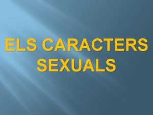 Els caracters sexuals