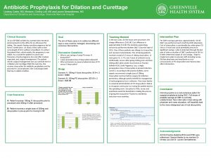 Antibiotic Prophylaxis for Dilation and Curettage Lindsey Carter