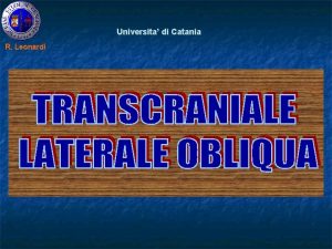 Universita di Catania R Leonardi transcraniale Universita di