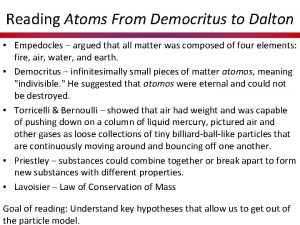 Democritus and dalton