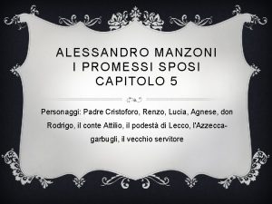 Cap 5 promessi sposi