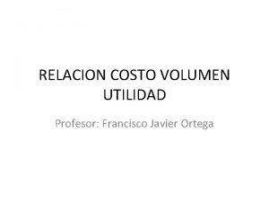 Costo volumen-utilidad ejercicios excel Costo volumen-utilidad ejercicios excel