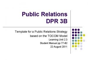 Public relations strategy template