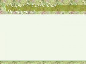 Linear model of curriculum development