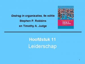 Gedrag in organisaties 9 e editie Stephen P