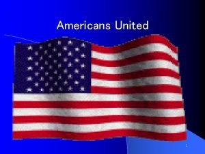 Americans United 1 THE CARTER JENKINS CENTER PRESENTS