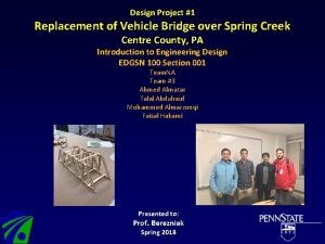 Design Project 1 Replacement of Vehicle Bridge over