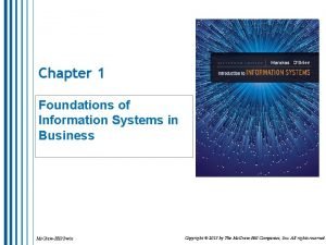 Chapter 1 Foundations of Information Systems in Business