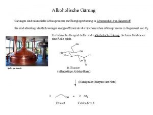 Alkoholische Grungen sind mikrobielle Abbauprozesse zur Energiegewinnung in