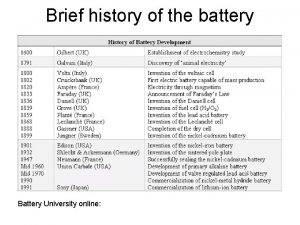 Brief history of the battery Battery University online