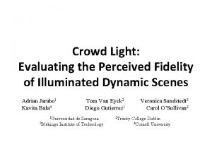 Crowd Light Evaluating the Perceived Fidelity of Illuminated