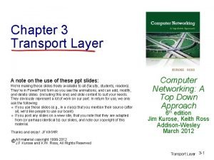 Chapter 3 transport layer