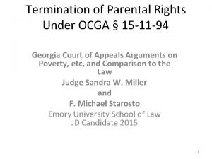 Termination of Parental Rights Under OCGA 15 11