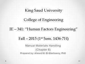 King Saud University College of Engineering IE 341