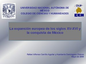 UNIVERSIDAD NACIONAL AUTNOMA DE MXICO COLEGIO DE CIENCIAS