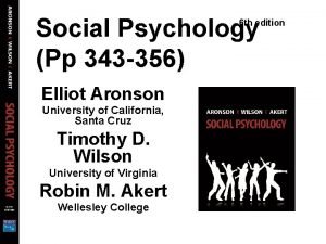 Social Psychology Pp 343 356 6 th edition
