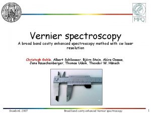 Vernier spectral analysis