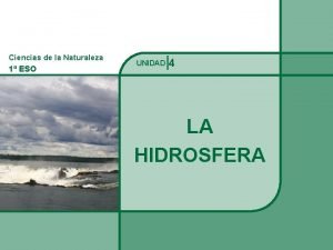 Que es la hidrosfera