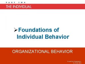 Foundations of individual behavior