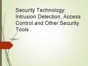 Security Technology Intrusion Detection Access Control and Other
