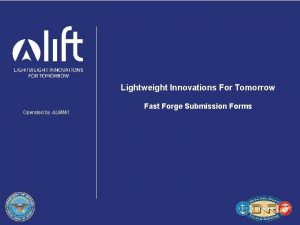 Lightweight innovations for tomorrow