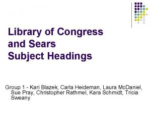 Library of congress subject heading