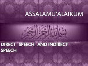 Direct speech reported speech