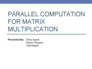 Fox algorithm matrix multiplication