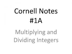 Multiplying and dividing integers notes