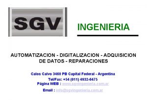 INGENIERIA AUTOMATIZACION DIGITALIZACION ADQUISICION DE DATOS REPARACIONES Calos