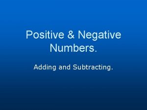 Adding and subtracting negative numbers rules Adding and subtracting negative numbers rules