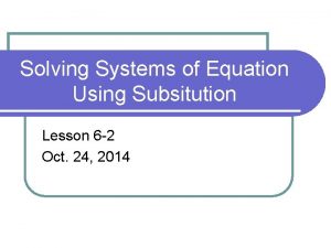 Lesson 6 solutions of a linear equation