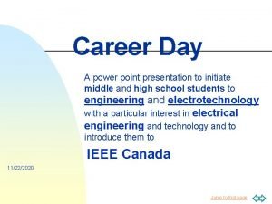 Career day presentation ideas engineer