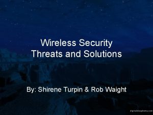 Wireless security threats