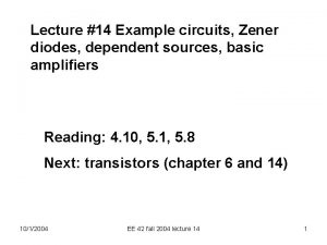 Circuits with dependent sources