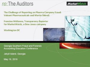 Report pharma fraud