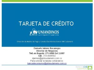 Tarjeta de credito gnb sudameris Tarjeta de credito gnb sudameris