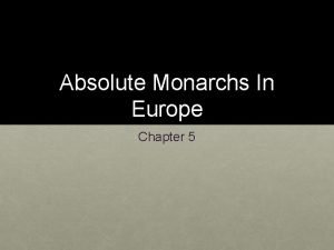 Absolute Monarchs In Europe Chapter 5 Spains Empire