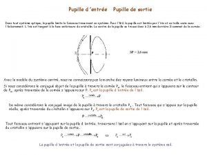 Pupille de sortie