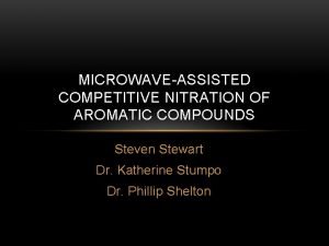 MICROWAVEASSISTED COMPETITIVE NITRATION OF AROMATIC COMPOUNDS Steven Stewart