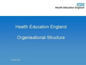 Health education england organisational structure Health education england organisational structure