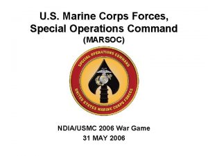 Marsoc mission statement Marsoc mission statement