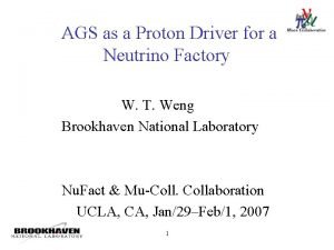 AGS as a Proton Driver for a Neutrino