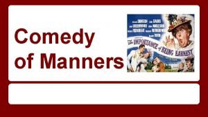 Comedy of manners history