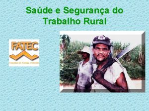 Sade e Segurana do Trabalho Rural Tpicos Abordados