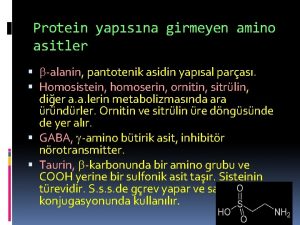 Protein yapısına girmeyen amino asitler