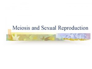 Meiosis and Sexual Reproduction Diploid and Haploid chromosomes